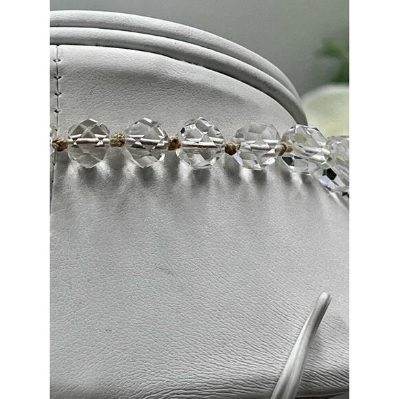 Faceted Rock Crystal Graduated Vintage Gold Filled Clasp Single Strand Necklace - Picture 8 of 16